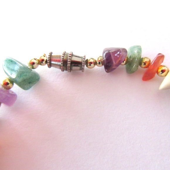 Quartz stone chip bracelets - set of 3 multi stone - Picture 4 of 5